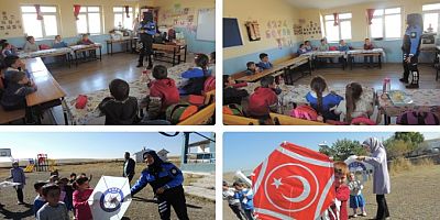 Kars Emniyeti Maksutcuk Köyü'nde minik yüreklere